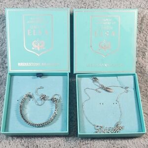 Disney's Frozen “Let It Go” Necklace & Elsa Bracelet Set with Boxes NEW